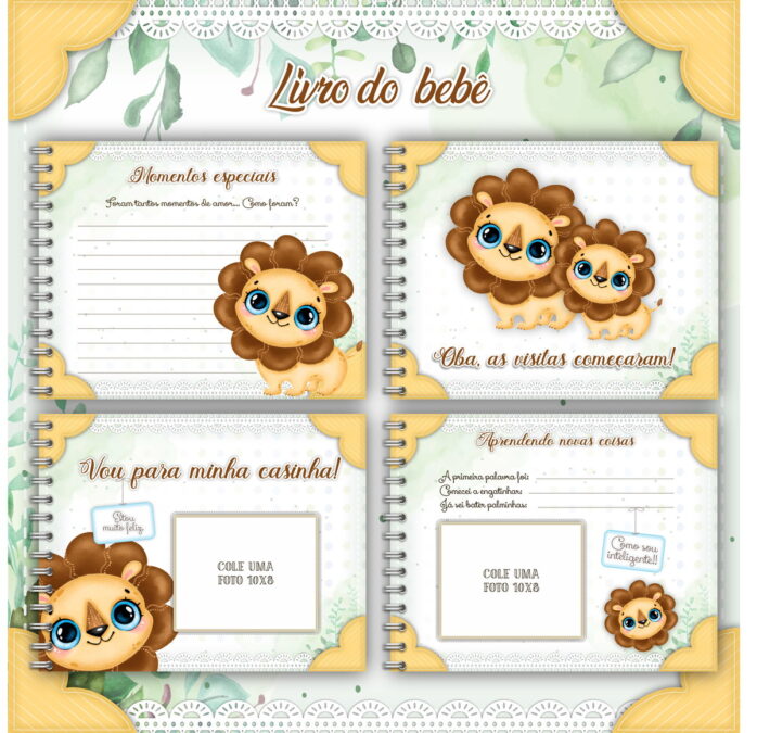 Livro e Caderneta do Bebê Leãozinho