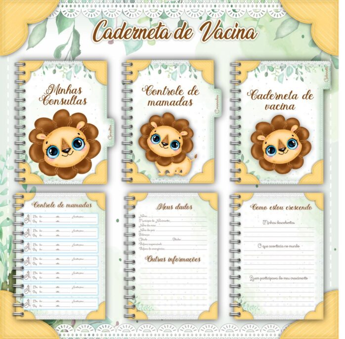 Livro e Caderneta do Bebê Leãozinho
