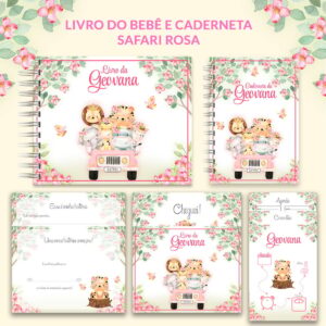Livro e Caderneta Safari Rosa