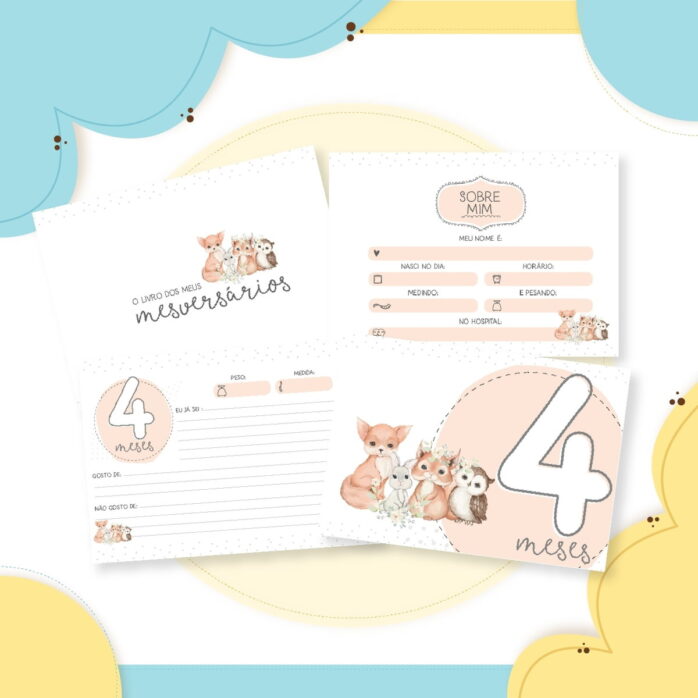 Livro Mêsversário Animais Menina