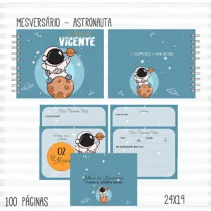 Livro Mêsversário Astronauta Menino 7 Livro Mêsversário Astronauta Menino