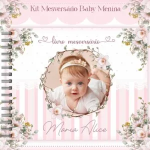Livro Mesversário Baby Menina 8 Livro Mesversário Baby Menina