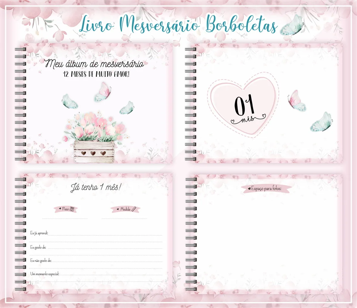 Livro Mesversário Borboletas