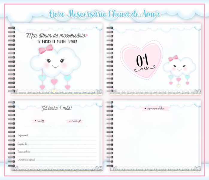 Livro Mesversário Chuva de Amor Menina
