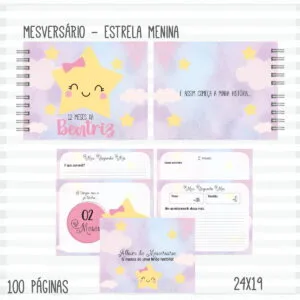 Livro Mêsversário Estrela Menina 3 Livro Mêsversário Estrela Menina