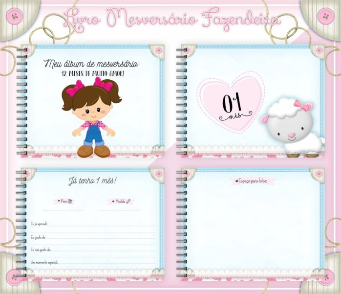 Livro Mesversário Fazendinha Menina