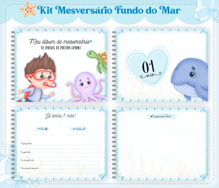 Livro Mesversário Fundo do Mar Menino