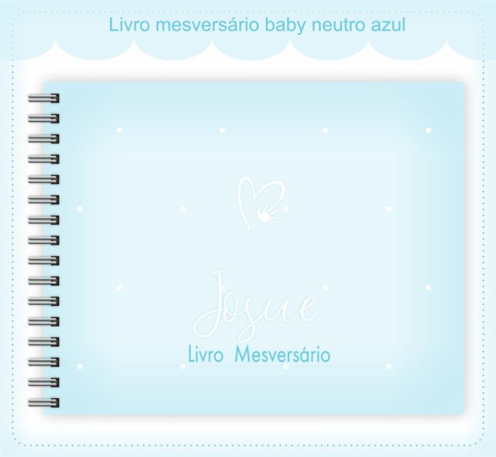 Livro Mesversário Neutro Azul Menino