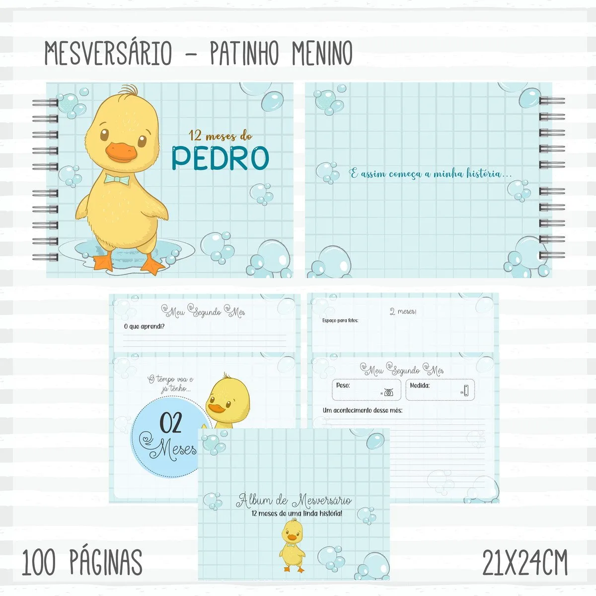 Livro Mêsversário Patinho 1 Livro Mêsversário Patinho