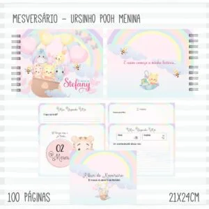 Livro Mêsversário Pooh Menina 19 Livro Mêsversário Pooh Menina