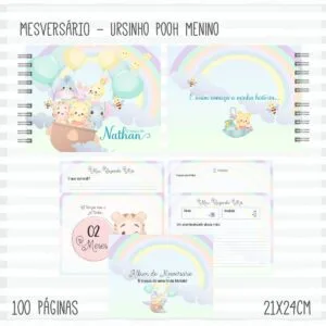Livro Mêsversário Pooh Menino