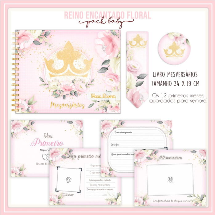 Livro Mesversário Reino Encantado Floral