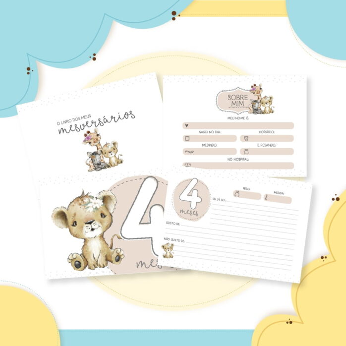 Livro Mêsversário Safari Menina