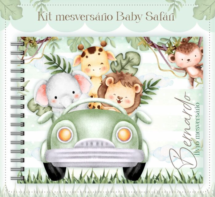 Livro Mesversário Safari Verde Menino