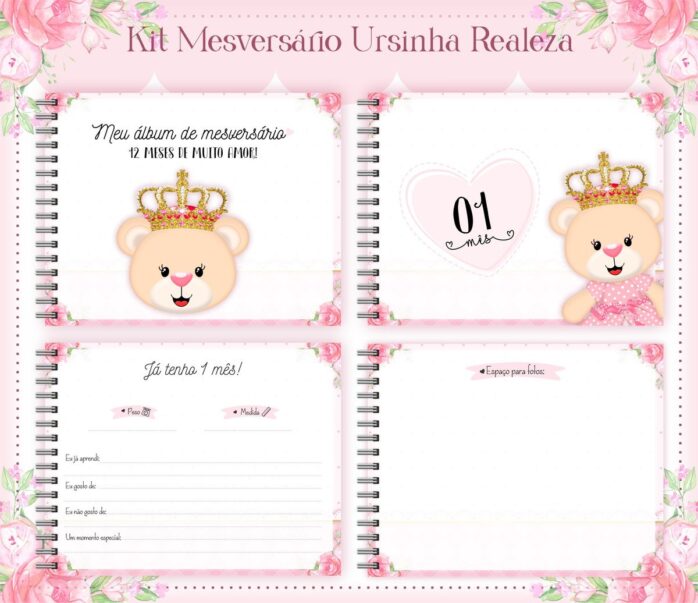 Livro Mesversário Ursinha Realeza