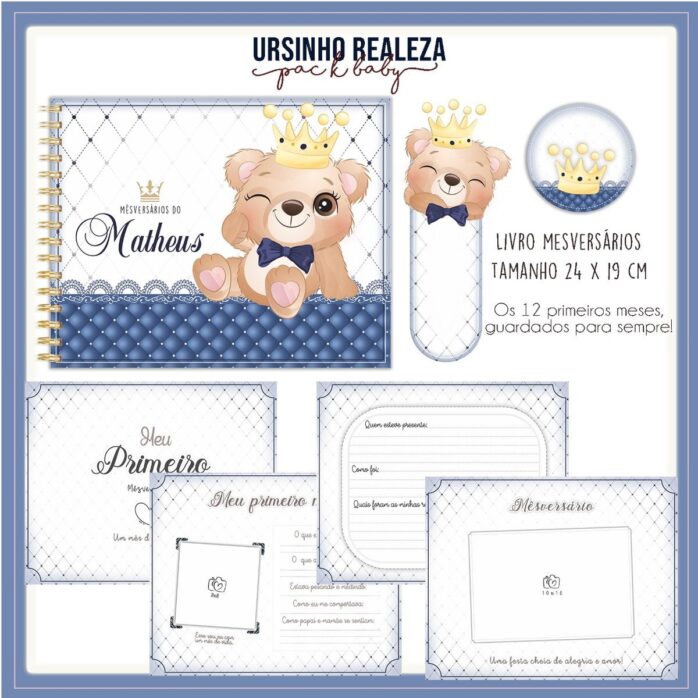 Livro Mesversário Ursinho Realeza