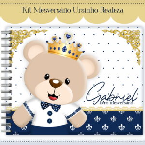 Livro Mesversário Ursinho Realeza Menino Digital 9 Livro Mesversário Ursinho Realeza Menino Digital