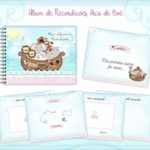 Livro Recordações Bebê Arca de Noé Menina