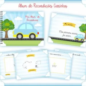 Livro Recordações Bebê Carrinhos 8 Livro Recordações Bebê Carrinhos