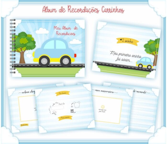 Livro Recordações Bebê Carrinhos