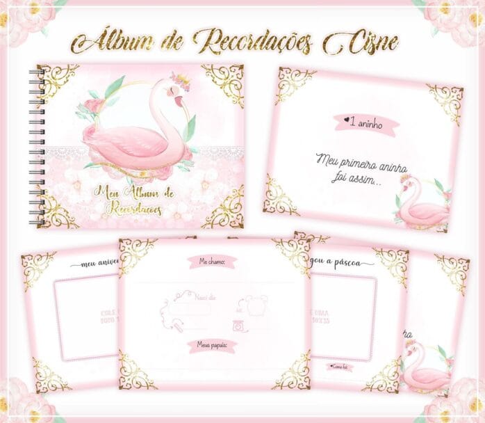 Livro Recordações Bebê Cisne