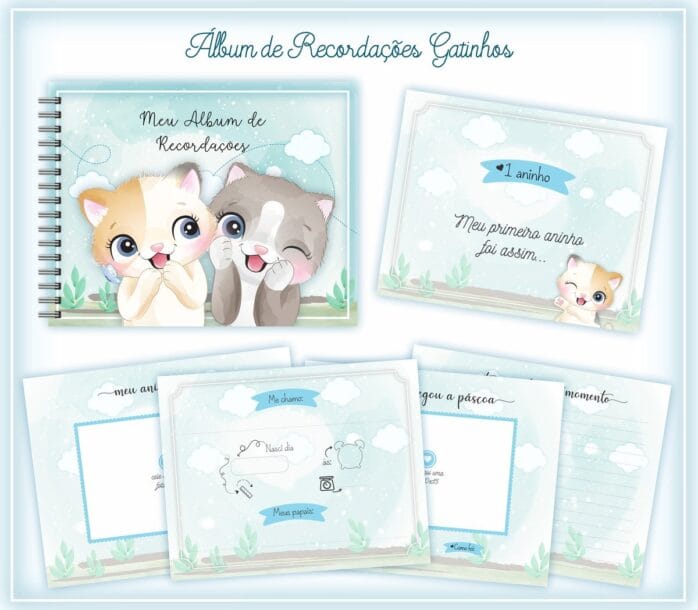 Livro Recordações Bebê Gatinhos