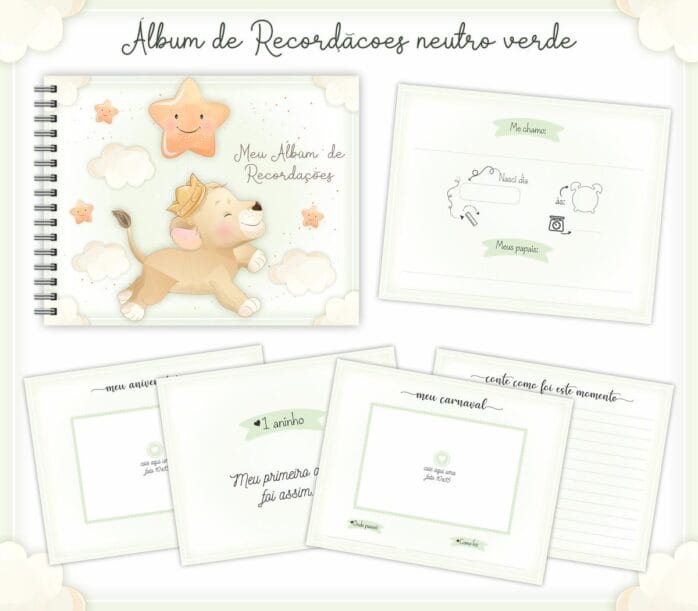 Livro Recordações Bebê leão