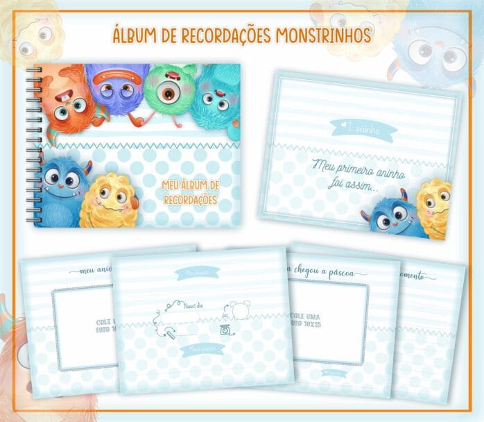 Livro Recordações Bebê Monstrinhos