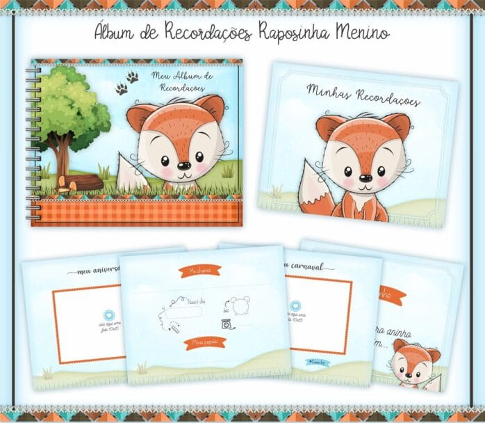 Livro Recordações Bebê Raposinho Menino