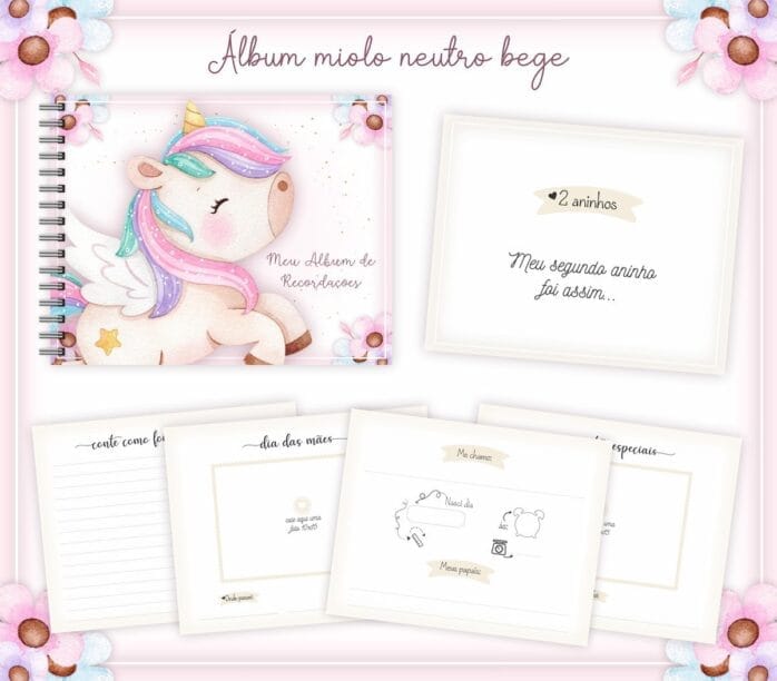 Livro Recordações Bebê Unicórnio