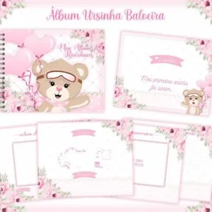 Livro Recordações Bebê Ursinha Baloeira