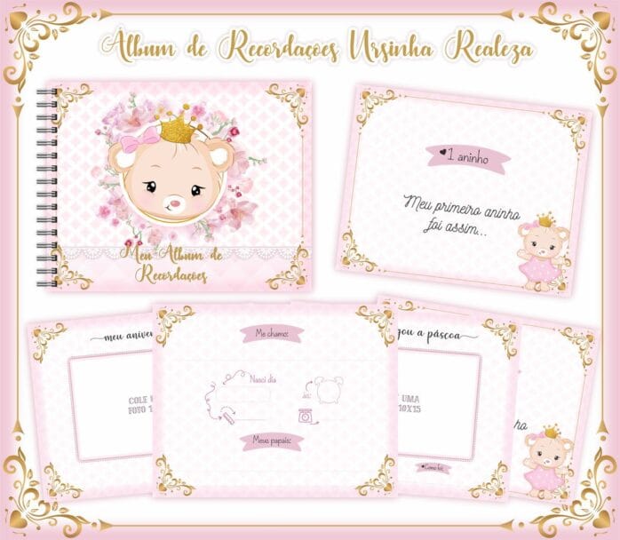 Livro Recordações Bebê Ursinha Realeza