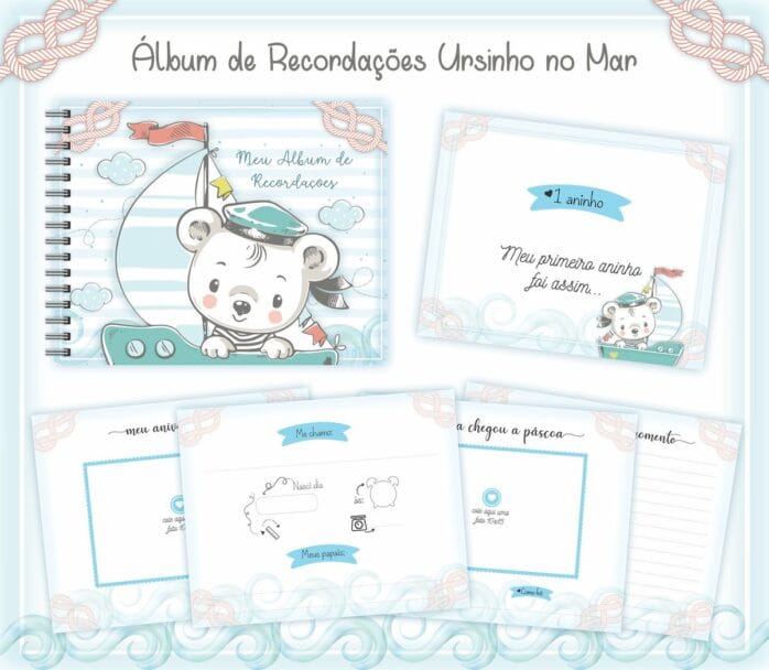 Livro Recordações Bebê Ursinho do Mar