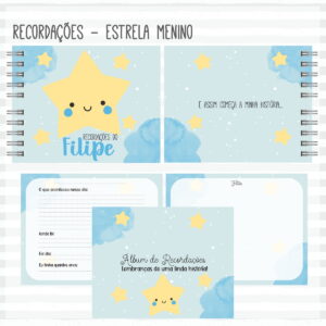 Livro Recordações do Bebê Estrela Menino