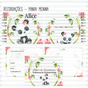 Livro Recordações do Bebê Panda Menina Cut