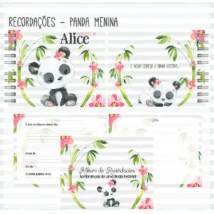 Livro Recordações do Bebê Panda Menina Cut