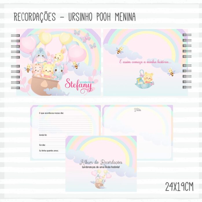 Livro Recordações do Bebê Pooh Menina