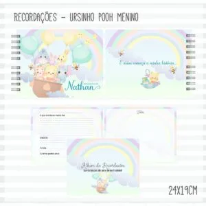 Livro Recordações do Bebê Pooh Menino