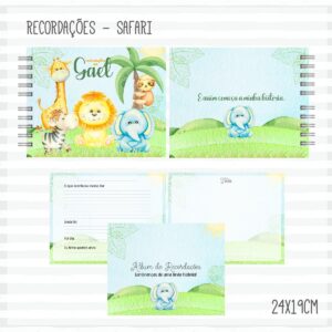 Livro Recordações do Bebê Safari Menino