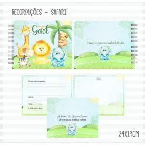 Livro Recordações do Bebê Safari Menino 8 Livro Recordações do Bebê Safari Menino
