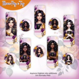 Marca Páginas Cristã Digital Mulheres Afro PNG Lilás 11 Marca Páginas Cristã Digital Mulheres Afro PNG Lilás