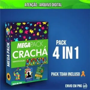 Mega Pack Crachá Autismo 12 Mega Pack Crachá Autismo