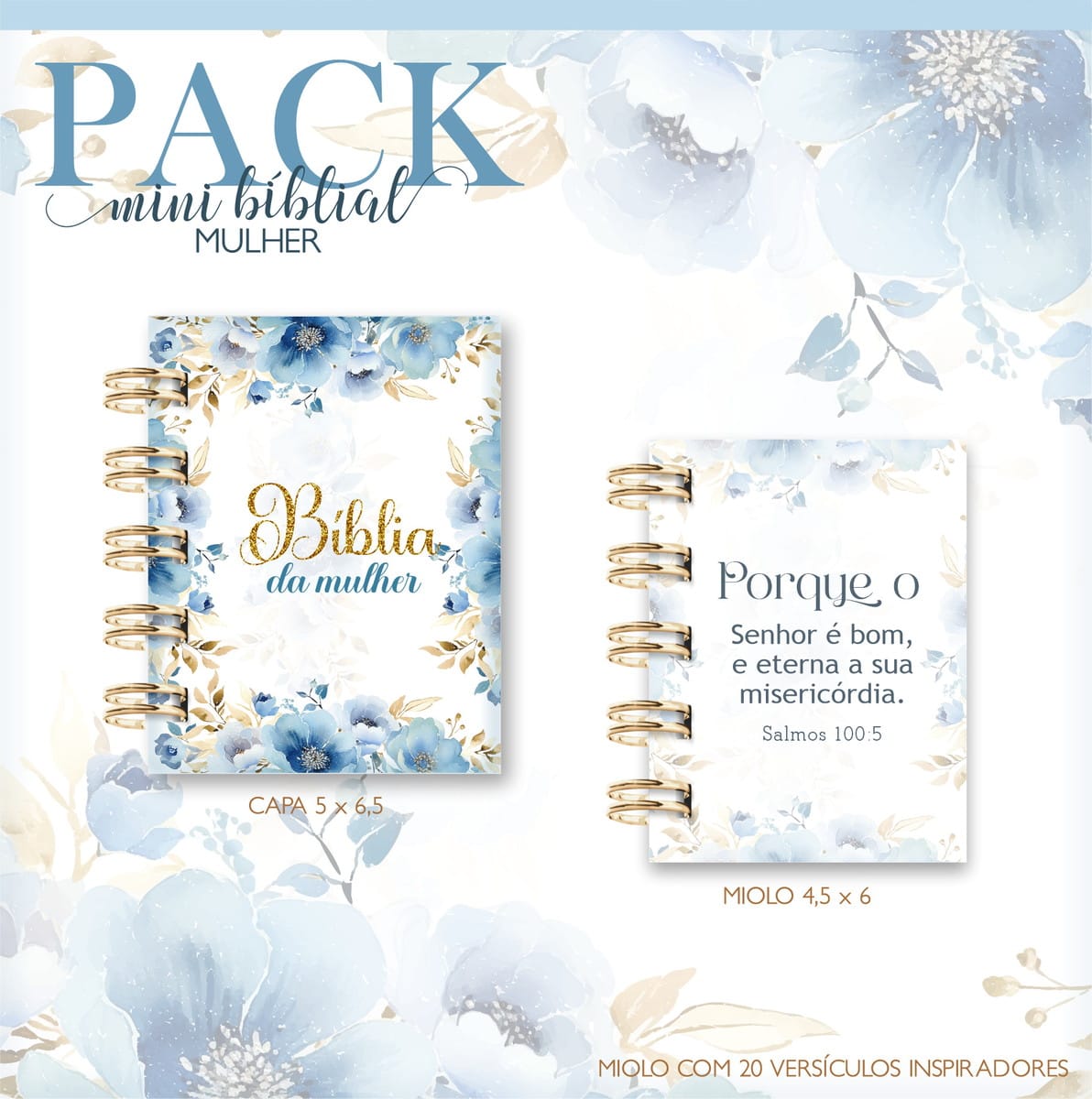 Mini Bíblia Digital Feminina com Flores para Scrapbooking 3 Mini Bíblia Digital Feminina com Flores para Scrapbooking - Imagem 3