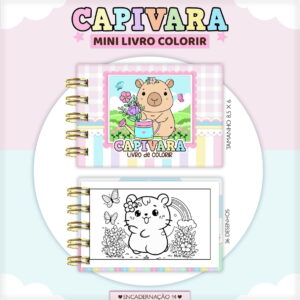 Capivara para Colorir Kit Digital Fofo Tons Pastel 21 mini colorir capivara arquivo digital
