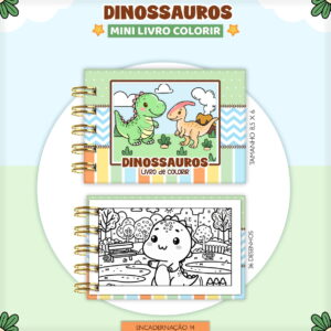 Mini Kit Dinossauro para Colorir Digital em PDF e PNG 15 mini colorir dinossauro arquivo digital