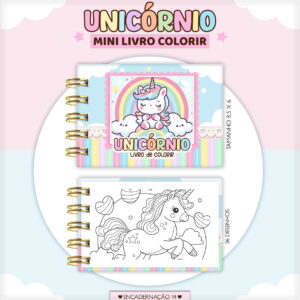 mini colorir unicornio arquivo digital