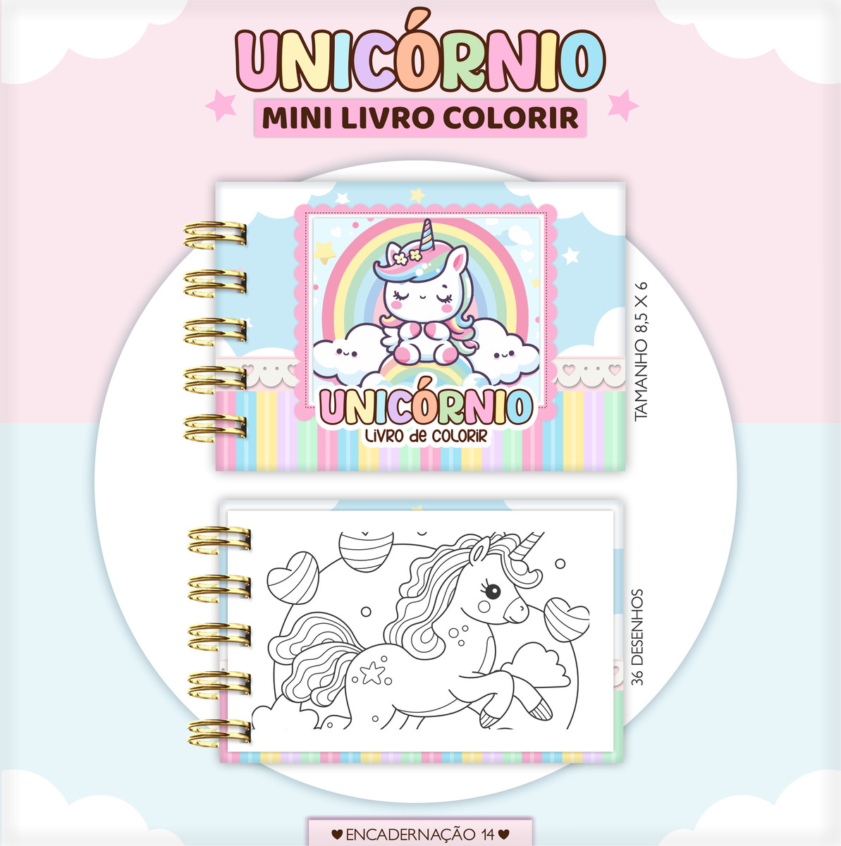 Kit Colorir Unicórnio Digital para Criar Lembrancinhas 1 Kit Colorir Unicórnio Digital para Criar Lembrancinhas