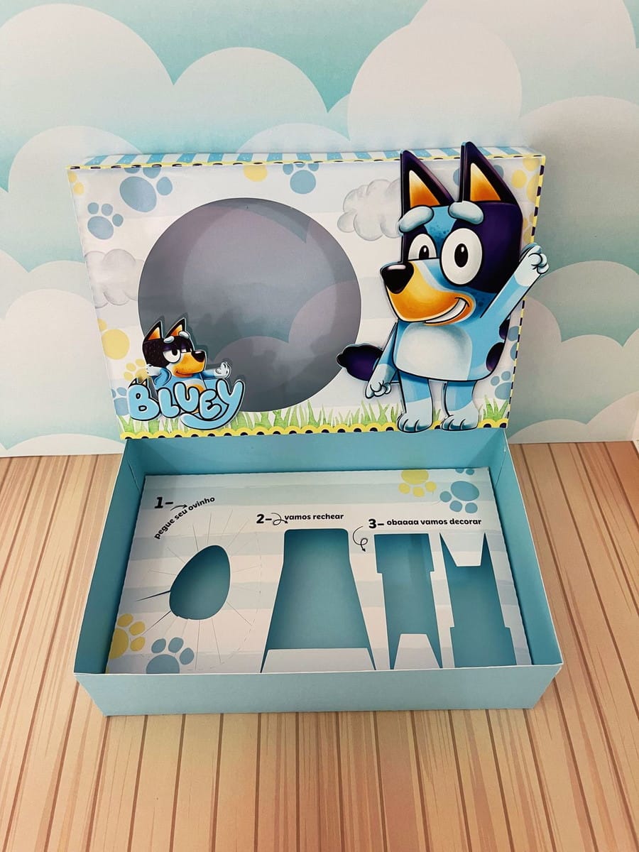 Arquivo Digital Caixa Mini Confeiteiro Bluey para Páscoa 2 Arquivo Digital Caixa Mini Confeiteiro Bluey para Páscoa - Imagem 2