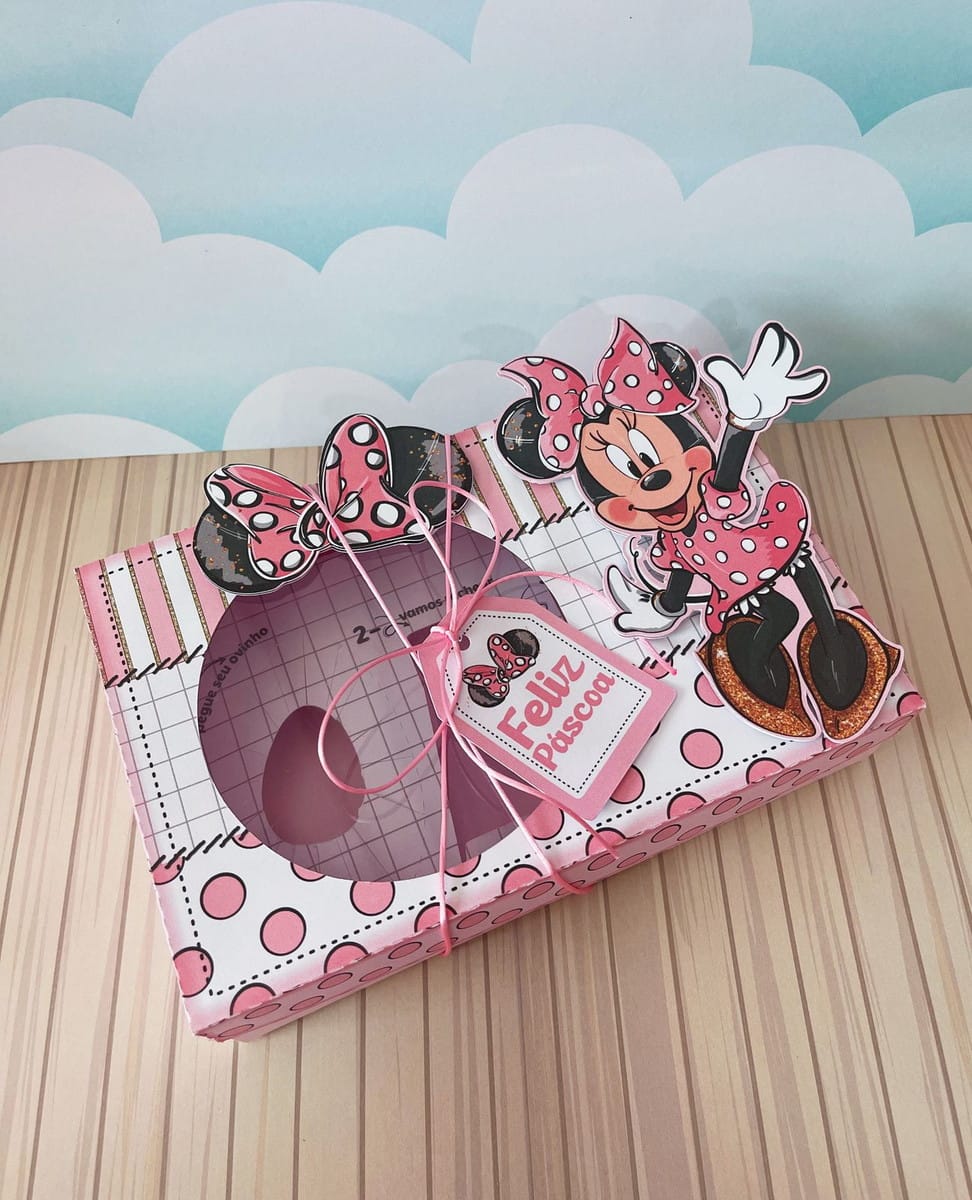 Mini Confeiteiro Minnie Rosa Arquivo Digital Caixa Páscoa 2 Mini Confeiteiro Minnie Rosa Arquivo Digital Caixa Páscoa - Imagem 2
