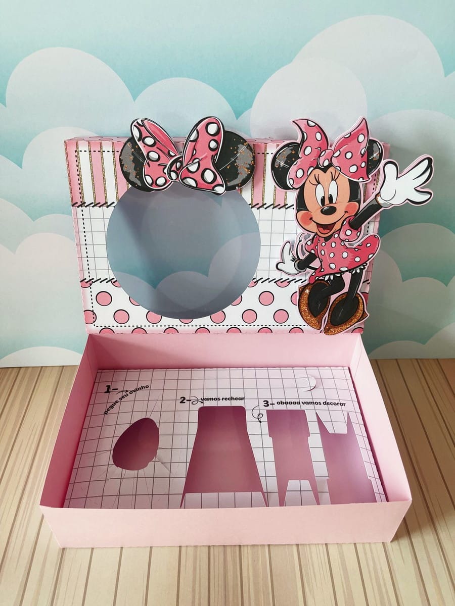 Mini Confeiteiro Minnie Rosa Arquivo Digital Caixa Páscoa 4 Mini Confeiteiro Minnie Rosa Arquivo Digital Caixa Páscoa - Imagem 4